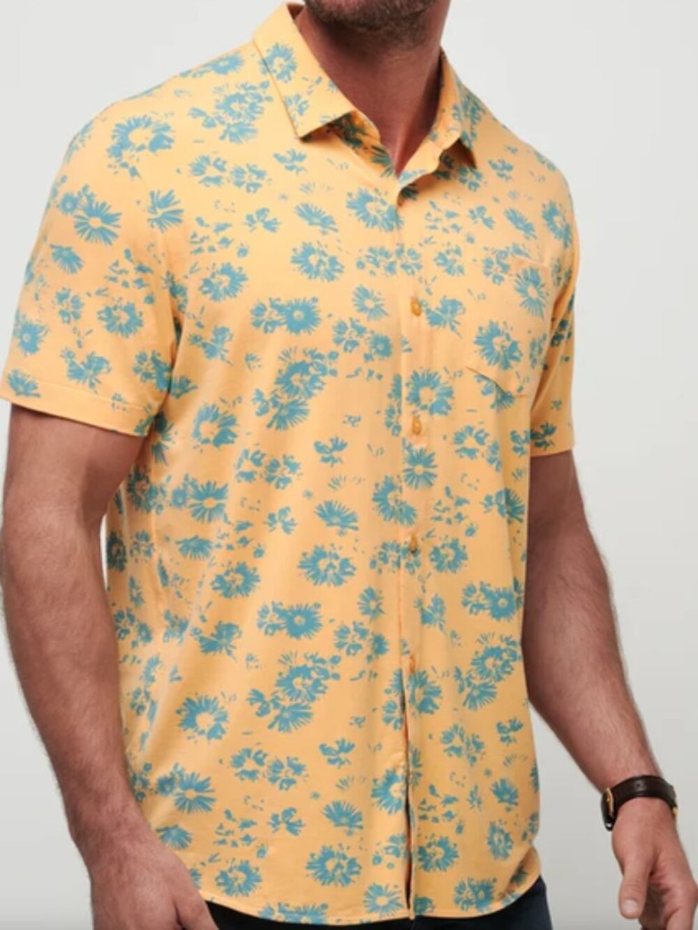 NWT Travis Mathew Coconut Shrimp Button Up  Shirt Mens XL